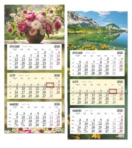 Bild von Kalendarz 2026 trójdzielny płaska główka MIX