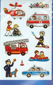 Bild von Naklejki papierowe Z Design Strażak policjant