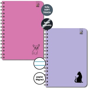 Bild von Kołozeszyt A6/50K linia 90g Psy Koty (10szt)