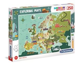 Bild von Puzzle 250 Supercolor Exploring Maps