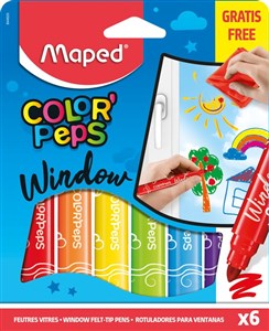 Obrazek Flamastry do szyb Maped colorpeps window 6 kolorów
