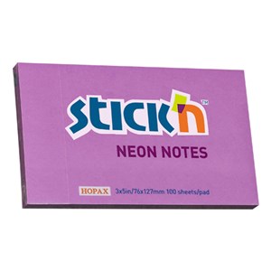 Obrazek Notes samoprzylepny 127x76mm fioletowy neon 100 kartek