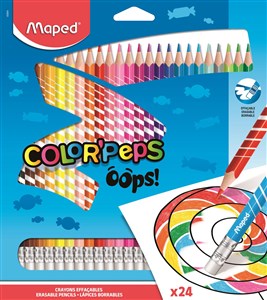 Bild von Kredki trójkątne ścieralne z gumką Colorpeps Oops Maped 24 kolory