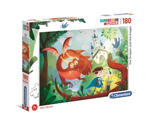 Bild von Puzzle 180 Supercolor The Dragon and the Knight