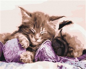 Bild von Malowanie po numerach Kot i pies 40x50cm