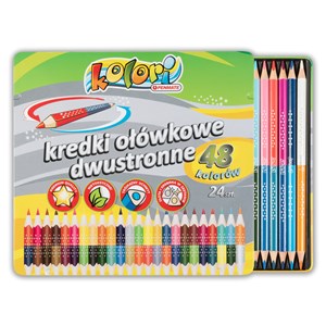 Obrazek Kredki ołówkowe trójkątne dwustronne kolori pr