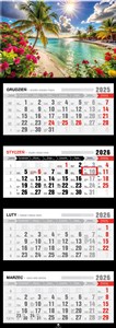 Bild von Kalendarz 2026 czterodzielny premium z wypukłą główką Malediwy KT4 V27