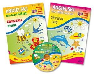 Obrazek Angielski dla dzieci 6-8 lat Ćwiczenia wiosna + Ćwiczenia lato Pakiet z płytą CD