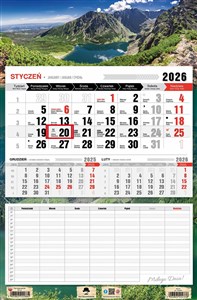 Bild von Kalendarz 2026 trójdzielny jednodzielny z planem zajęć Tatry KTJ4 V2