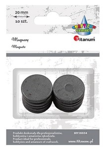 Obrazek Magnesy okrągłe czarne 20mm 10szt