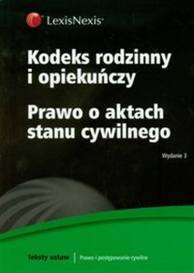 Obrazek Kodeks rodzinny i opiekuńczy Prawo o aktach stanu cywilnego