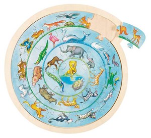 Obrazek Okrągłe puzzle Parada zwierząt