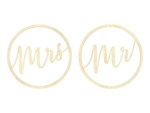 Bild von Zawieszki dekoracyjne Mr Mrs 38cm 2szt