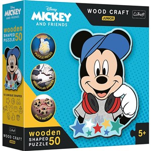 Obrazek Puzzle 50 Wood Craft Junior W świecie Mickey