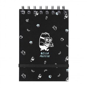 Obrazek Kołonotes A6 96k. kratka zamykany na gumkę Minionki