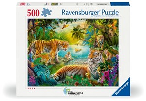 Obrazek Puzzle 2D: Rodzina Tygrysów 500el