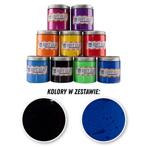 Obrazek Glinka zestaw 4 - 2 kolory po 100g (niebieski/czarny)