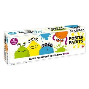 Obrazek Farby plakatowe 12 kolorów Monster 20ml