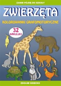 Obrazek Zwierzęta kolorowanki grafomotoryczne