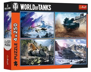 Obrazek PUZZLE 4x250 Wielka bitwa czołgów 13347