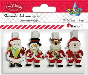 Obrazek Klamerki drewniane z dekorem 4szt