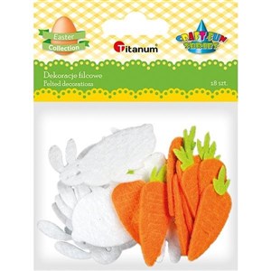 Obrazek Filcowe zające białe 48x52mm 18szt