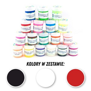 Obrazek Farbki tekstylne zestaw nr 6 - 3 kolory po 25ml (czarny/biały/czerwony)