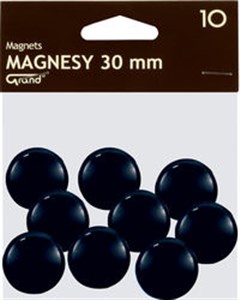 Obrazek Magnesy 30 mm czarne 10 sztuk