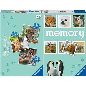 Bild von Puzzle 2D 3w1 + memory Dzieci Zwierząt