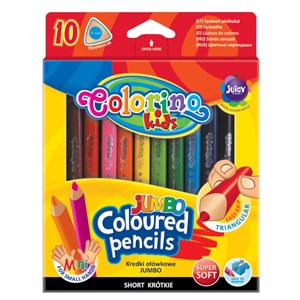 Obrazek Kredki ołówkowe Colorino trójkątne Jumbo krótkie 10 kolorów
