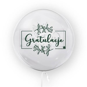 Obrazek Balon 45cm Gratulacje zielony TUBAN