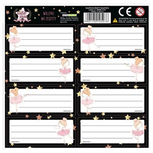 Obrazek Nalepki na zeszyty Baletnica (25szt)