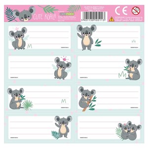Obrazek Nalepki na zeszyty Koala (25szt)