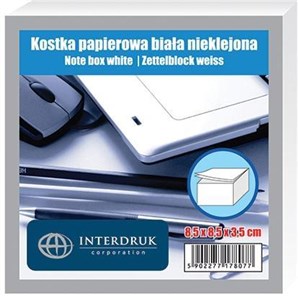 Bild von Kostka papierowa biała - nieklejona, 85x85x35 mm (298997)