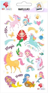 Obrazek Naklejki dla dzieci Tęczowe jednorożce syrenki
