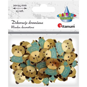 Bild von Drewniane dekoracje misie 22x24mm 15szt