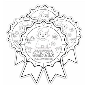 Obrazek Medal papierowy - Najlepsza babcia 4szt
