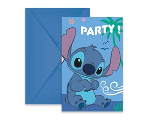 Bild von Zaproszenia z kopertami Stitch & Angel Disney 6szt.