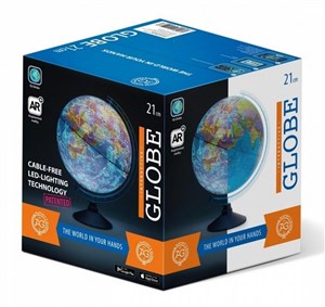 Obrazek Globus 21 cm z mapą fizyczną i aplikacją