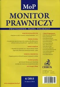 Bild von Monitor Prawniczy nr 6/2015 Dwutygodnik Prawa Polskiego