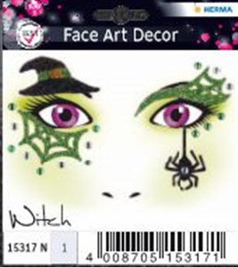 Obrazek Naklejki do zdobienia twarzy czarownica 15317