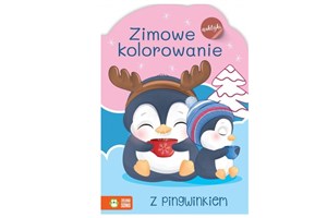 Obrazek Zimowe kolorowanie z pingwinem