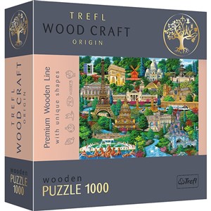 Obrazek Puzzle 1000 drewniane Francja znane miejsca 20150