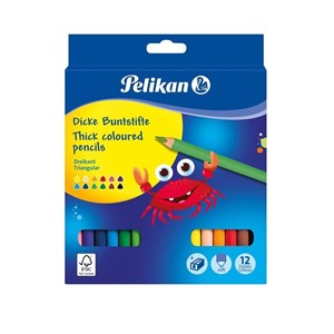 Bild von Kredki trójkątne Jumbo, 12 kolorów + temperówka (369374)