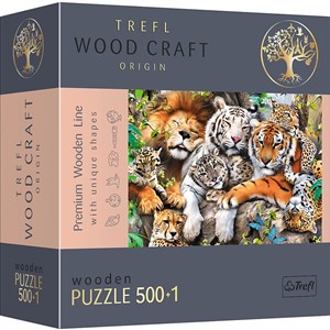 Bild von Puzzle 500+1 drewniane Dzikie koty w dżungli 20152