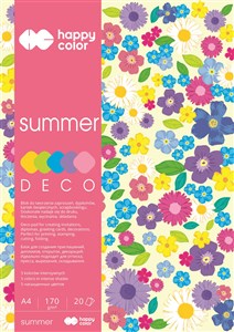 Bild von Blok Happy Color Deco Summer A4 5 kolorów 20 arkuszy 170g letni