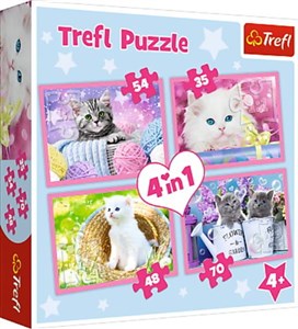 Obrazek Puzzle 4w1 Kocie zabawy