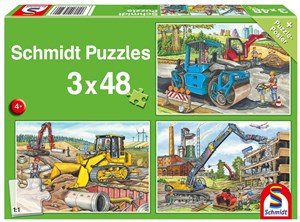 Obrazek Puzzle 3x48 Pojazdy budowlane G3