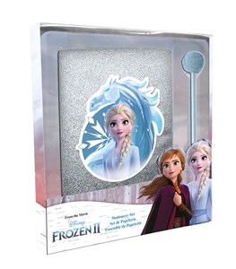 Obrazek Pamiętnik brokatowy oraz długopis z pom ponem Frozen WD21140