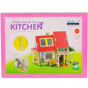 Bild von Puzzle 3D Drewniany dom z meblami